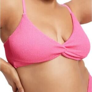 NWT 5 (2XL) Good American Bikini Top Always Fits Twist Top Bright Pink Summer
